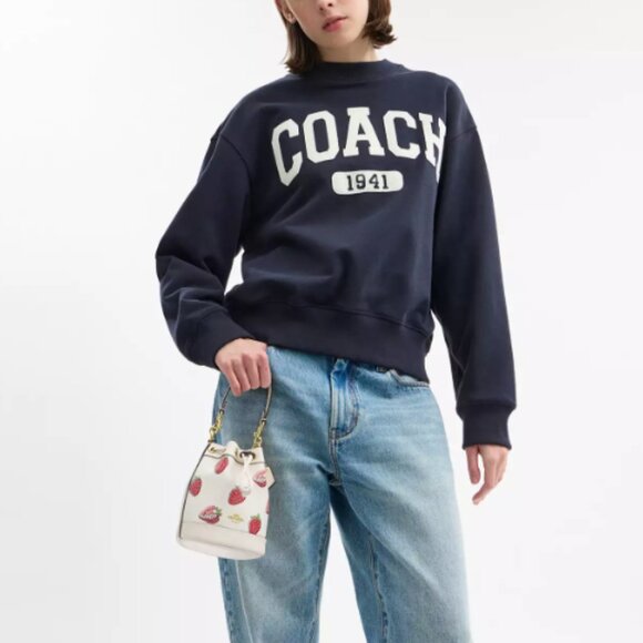 Coach Mini Bucket Bag With Strawberry Print NWT - Picture 2 of 6